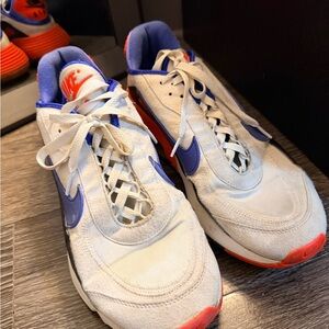 Nike White and Purple Sneakers with Red Accents